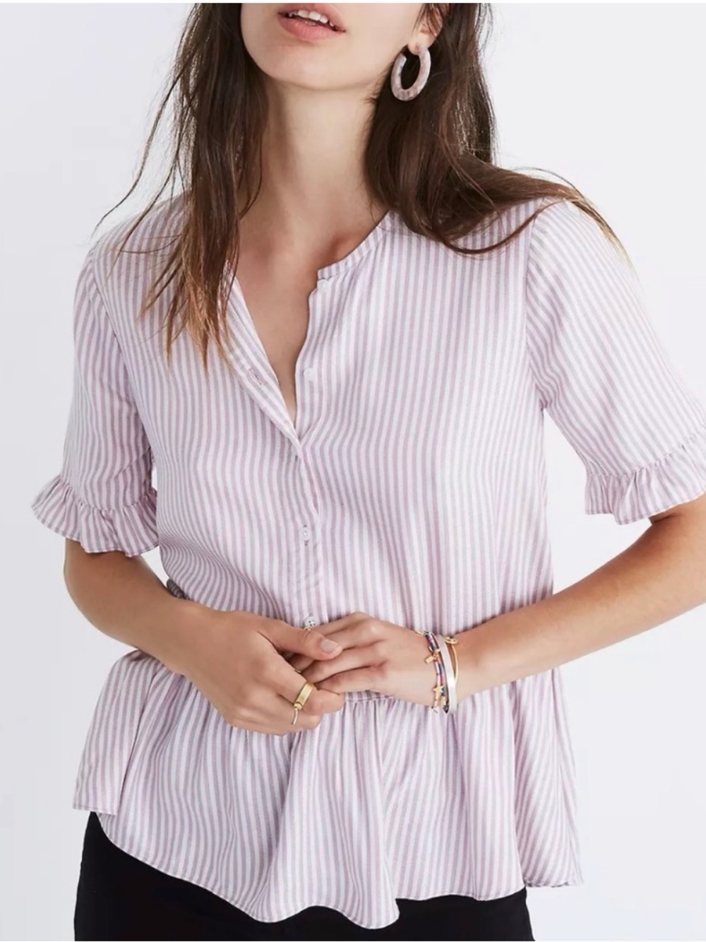Madewell Studio Ruffle-Hem Top